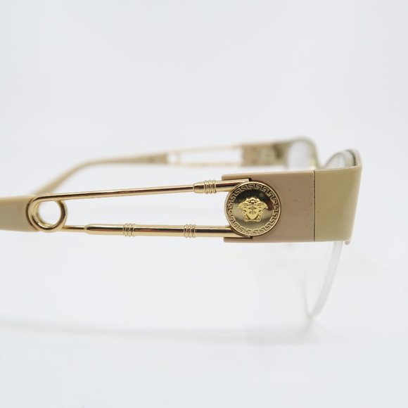 Versace Mod. 1278 1476 54mm Beige Metal Semi Rimless New Women's Eyeglasses. - Picture 5 of 9